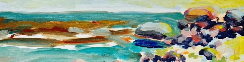 Ein Punktes Bild mit verschwommenen und getupften Farben