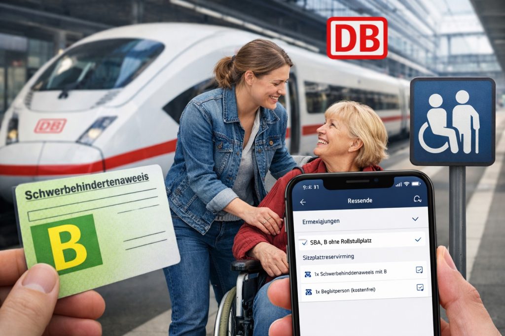 Rollstuhlfahrerin am Bahnsteig